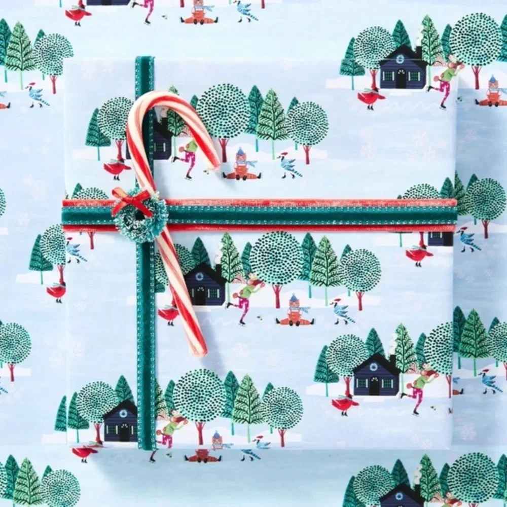 4 rolls Anthropologie Christmas Holiday Gift Wrap Paper